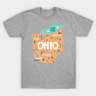 Ohio Illustrated Map T-Shirt